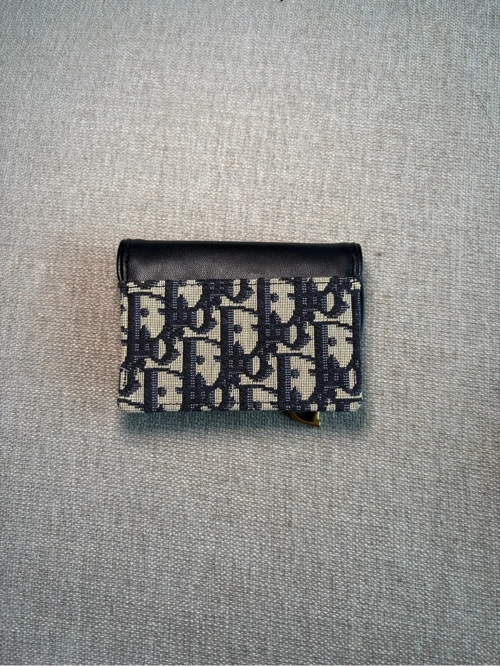 Designer Inspired Canvas Leather Card Case Wallet in Black